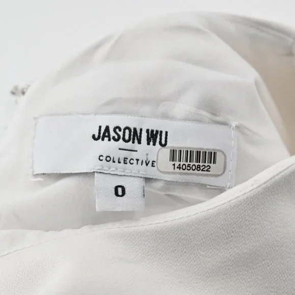 JASON WU Womens Jacquard Red Black Colorblock Sheath Mini Dress Office Size 0 - Picture 10 of 11